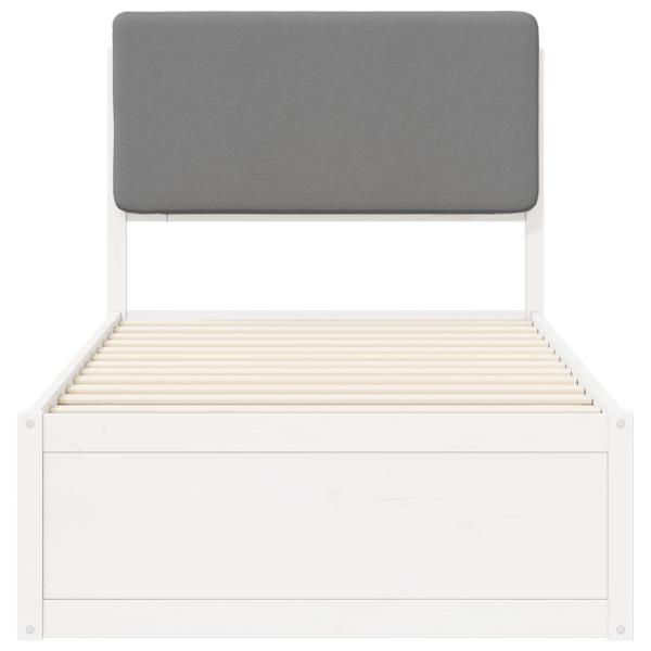 Bettgestell mit gepolstertem Kopfteil Hellgrau 100 x 200 cm