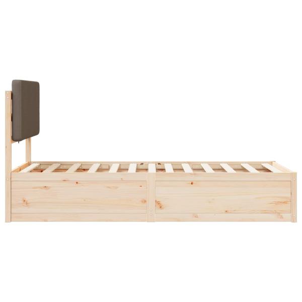 Bettgestell mit gepolstertem Kopfteil Taupe 90 x 190 cm