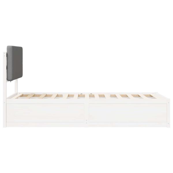 Bettgestell mit gepolstertem Kopfteil Hellgrau 75 x 190 cm