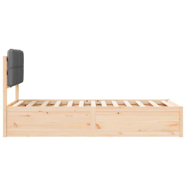 Bettgestell mit gepolstertem Kopfteil Dunkelgrau 100 x 200 cm