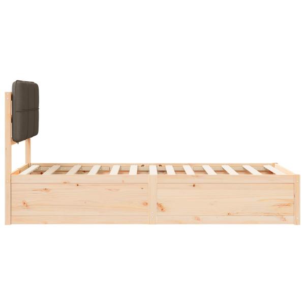 Bettgestell mit gepolstertem Kopfteil Taupe 90 x 200 cm