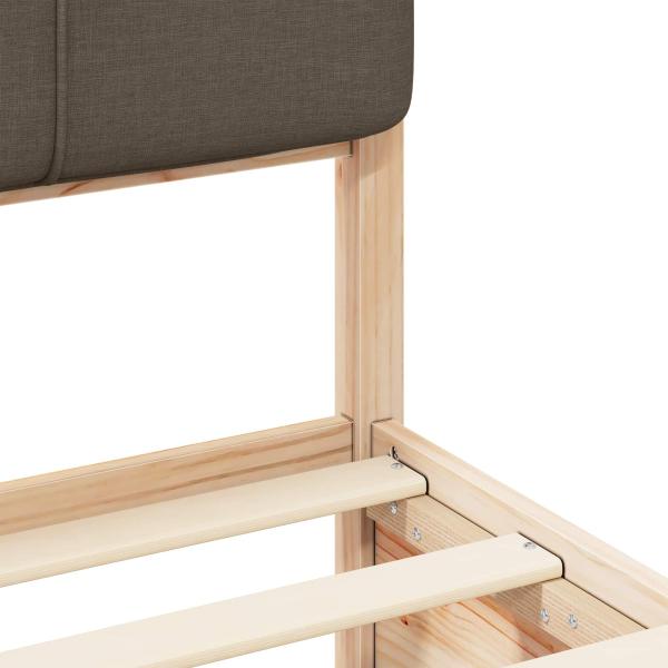 Bettgestell mit gepolstertem Kopfteil Taupe 80 x 200 cm