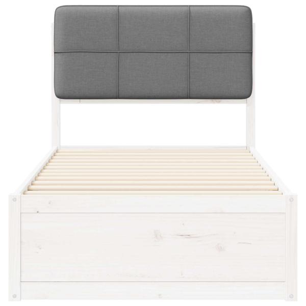 Bettgestell mit gepolstertem Kopfteil Hellgrau 75 x 190 cm