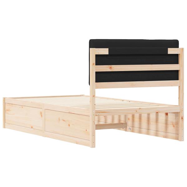 Bettgestell mit gepolstertem Kopfteil Schwarz 100 x 200 cm