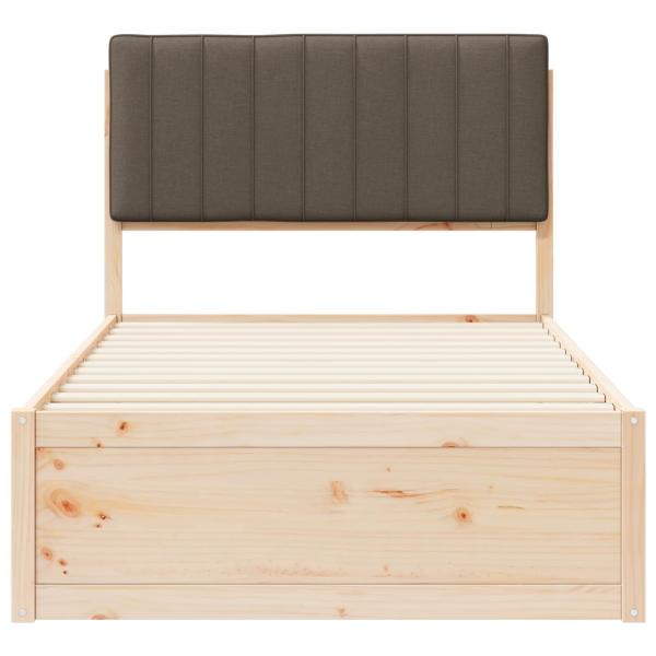 Bettgestell mit gepolstertem Kopfteil Taupe 100 x 200 cm