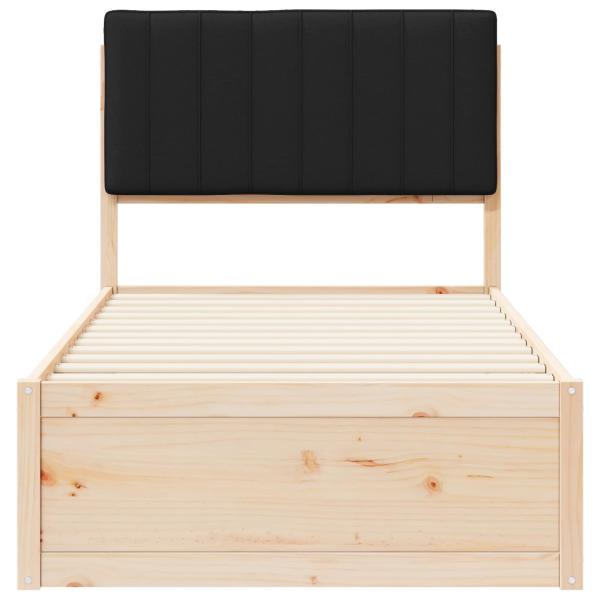 Bettgestell mit gepolstertem Kopfteil Schwarz 90 x 200 cm