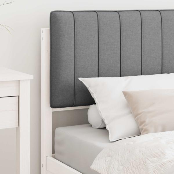 Bettgestell mit gepolstertem Kopfteil Hellgrau 90 x 200 cm