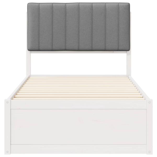 Bettgestell mit gepolstertem Kopfteil Hellgrau 90 x 200 cm