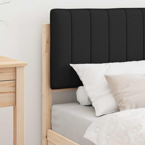 ARDEBO.de - Bettgestell mit gepolstertem Kopfteil Schwarz 80 x 200 cm