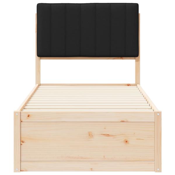 Bettgestell mit gepolstertem Kopfteil Schwarz 80 x 200 cm