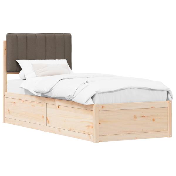 Bettgestell mit gepolstertem Kopfteil Taupe 80 x 200 cm