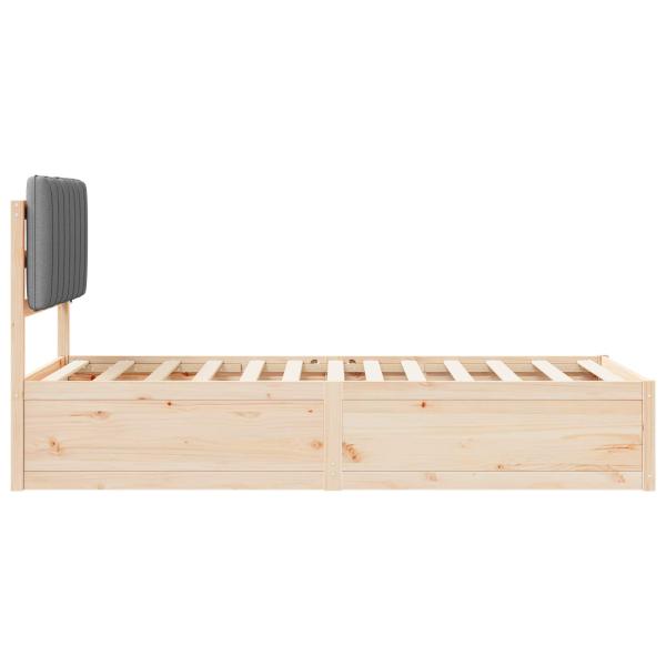 Bettgestell mit gepolstertem Kopfteil Hellgrau 90 x 190 cm