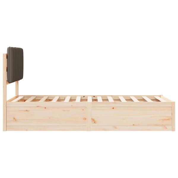 Bettgestell mit gepolstertem Kopfteil Taupe 90 x 190 cm