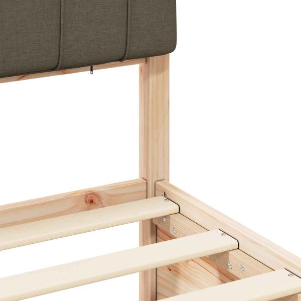 Bettgestell mit gepolstertem Kopfteil Taupe 90 x 190 cm