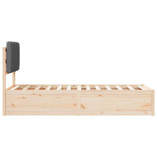 Bettgestell mit gepolstertem Kopfteil Dunkelgrau 75 x 190 cm