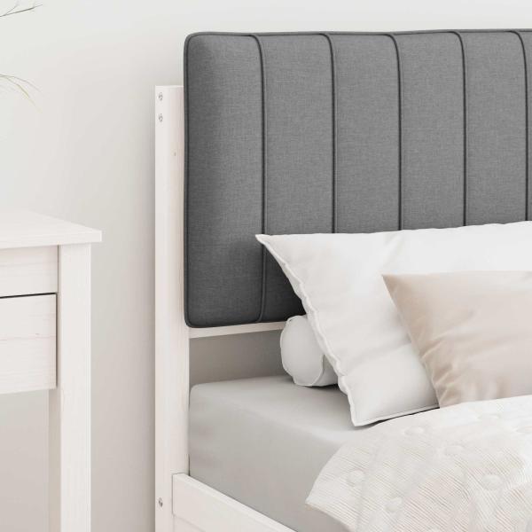 Bettgestell mit gepolstertem Kopfteil Hellgrau 75 x 190 cm
