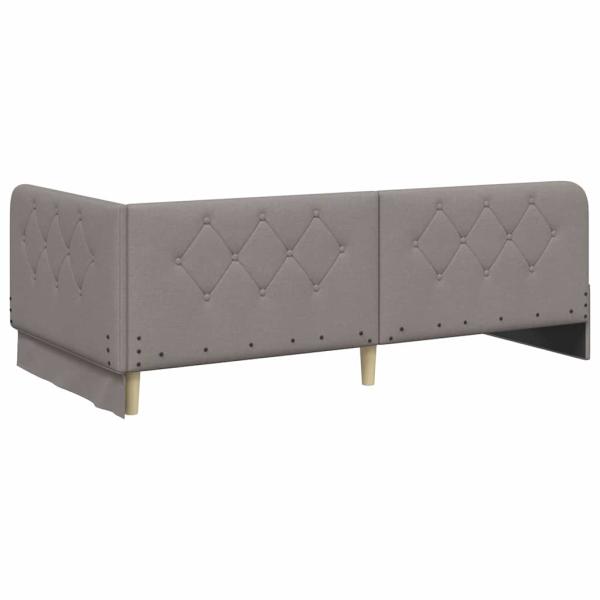 Eckbettgestell mit Kopfteil Taupe 100 x 200 cm Stoff