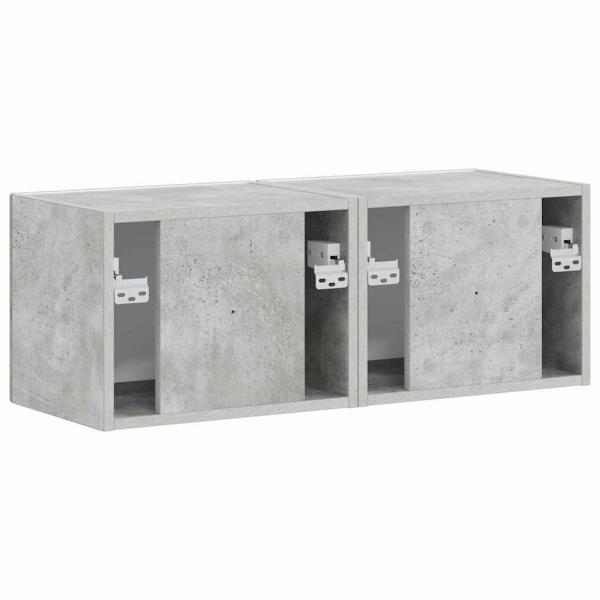 TV-Wandschrank 2 pcs Beton 60 x 31 x 29,5 cm Holzwerkstoff
