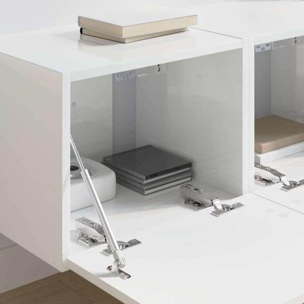 TV-Wandschrank 2 pcs Glänzend Weiß 60 x 31 x 29,5 cm