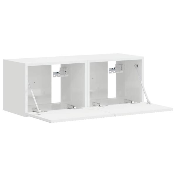 TV-Wandschrank 2 pcs Glänzend Weiß 60 x 31 x 29,5 cm