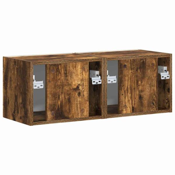 ARDEBO.de - TV-Wandschrank 2 pcs Geräucherte Eiche 60 x 31 x 29,5 cm