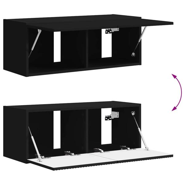 TV-Wandschrank 2 pcs Schwarz 60 x 31 x 29,5 cm Holzwerkstoff