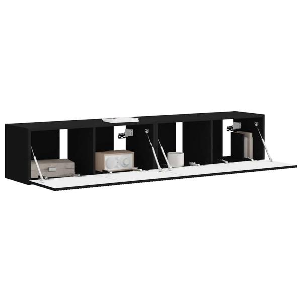TV-Wandschrank 2 pcs Schwarz 60 x 31 x 29,5 cm Holzwerkstoff
