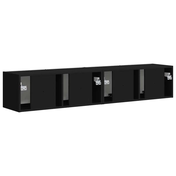 TV-Wandschrank 2 pcs Schwarz 60 x 31 x 29,5 cm Holzwerkstoff