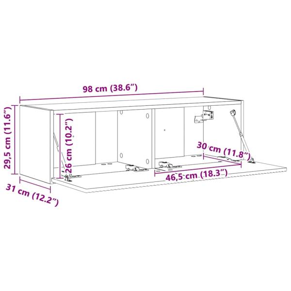 TV-Wandschrank Glänzend Weiß 60 x 31 x 29,5 cm Holzwerkstoff