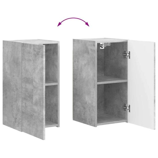 TV-Wandschrank Wandmontiert Beton 30 x 31 x 60 cm Holzwerkstoff