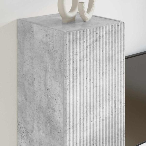 TV-Wandschrank 2 pcs Beton 30 x 31 x 60 cm Holzwerkstoff