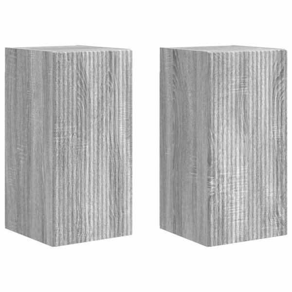 TV-Wandschrank Wandmontiert 2 pcs Graues Sonoma 30 x 31 x 60 cm