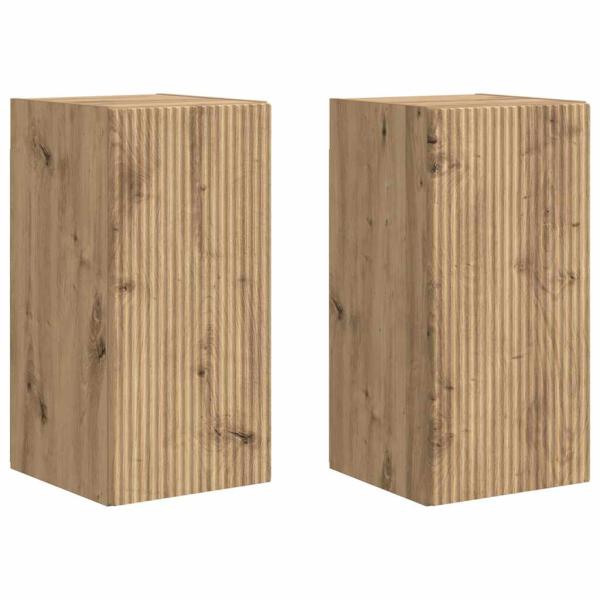 TV-Wandschrank 2 pcs Kunsthandwerk Eiche 30 x 31 x 60 cm