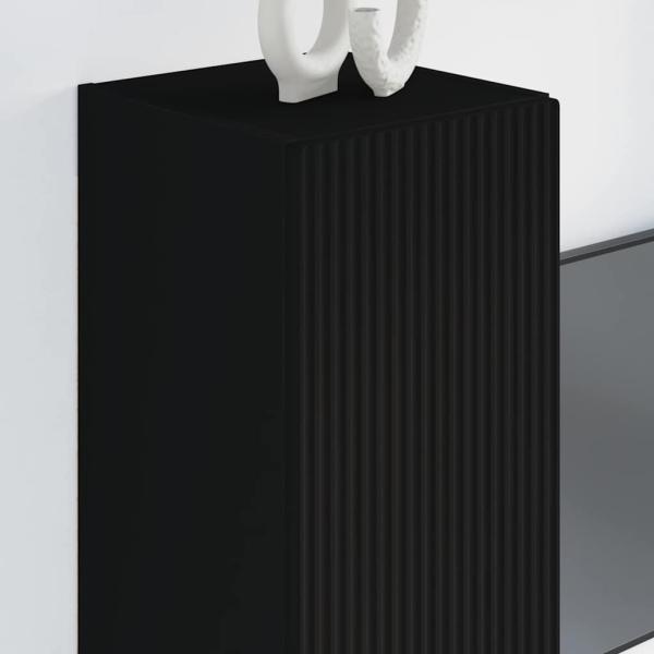 TV-Wandschrank 2 pcs Schwarz 30 x 31 x 80 cm Holzwerkstoff