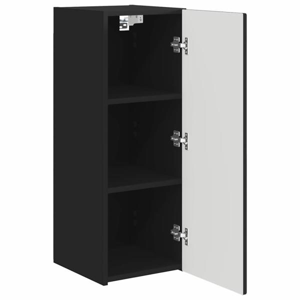 TV-Wandschrank 2 pcs Schwarz 30 x 31 x 80 cm Holzwerkstoff