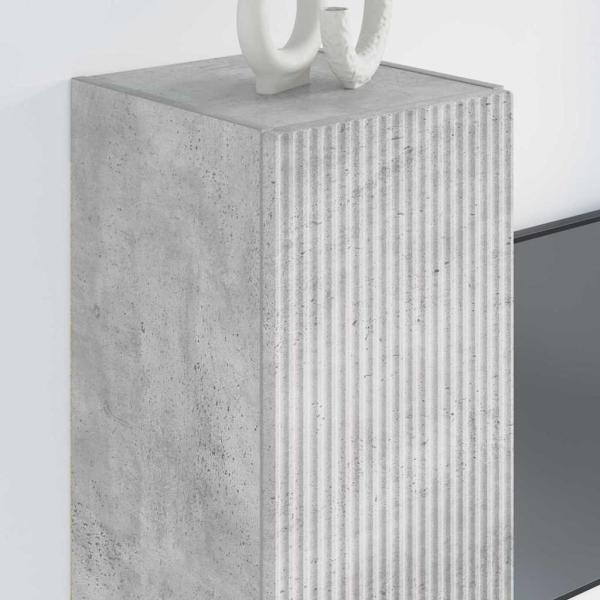ARDEBO.de - TV-Wandschrank Wandmontiert Beton 30 x 31 x 80 cm Holzwerkstoff