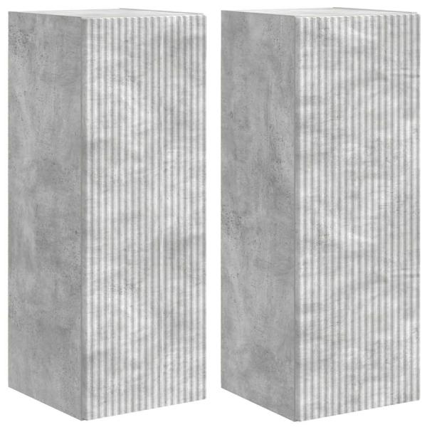 ARDEBO.de - TV-Wandschrank 2 pcs Beton 30 x 31 x 80 cm Holzwerkstoff