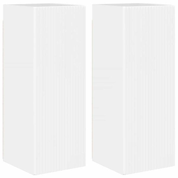 TV-Wandschrank Wandmontiert 2 pcs Glänzend Weiß 30 x 31 x 80 cm