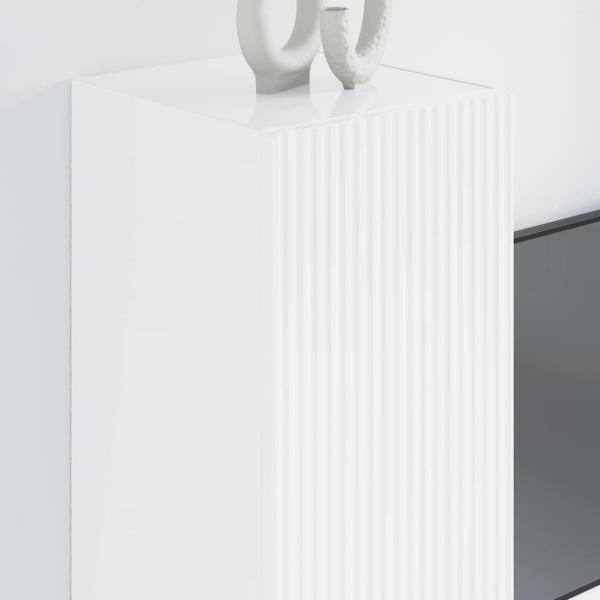 TV-Wandschrank Wandmontiert 2 pcs Glänzend Weiß 30 x 31 x 80 cm