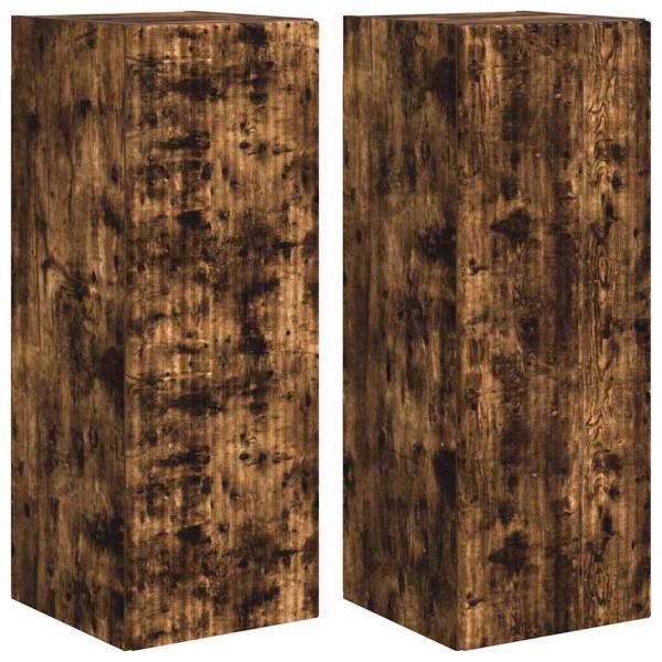 TV-Wandschrank 2 pcs Geräucherte Eiche 30 x 31 x 80 cm