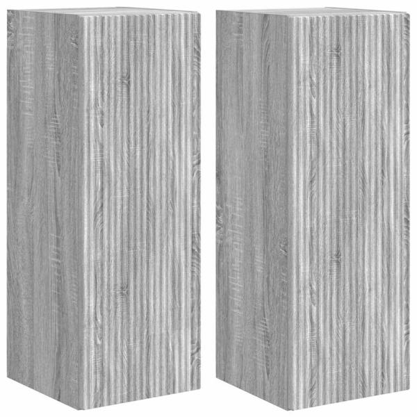 TV-Wandschrank Wandmontiert 2 pcs Graues Sonoma 30 x 31 x 80 cm