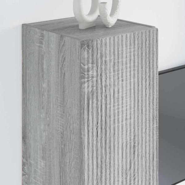 TV-Wandschrank Wandmontiert 2 pcs Graues Sonoma 30 x 31 x 80 cm