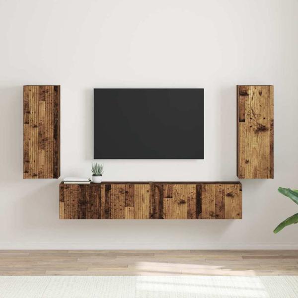 ARDEBO.de - TV-Wandschrank 2 stk. Altholz Holzwerkstoff