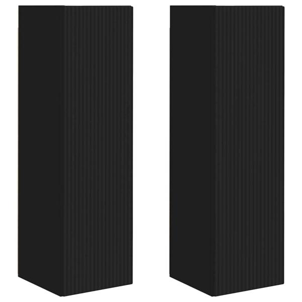 TV-Wandschrank 2 pcs Schwarz 30 x 31 x 100 cm Holzwerkstoff