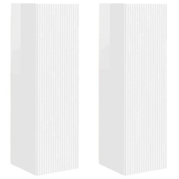 TV-Wandschrank 2 pcs Glänzend Weiß 30 x 31 x 100 cm