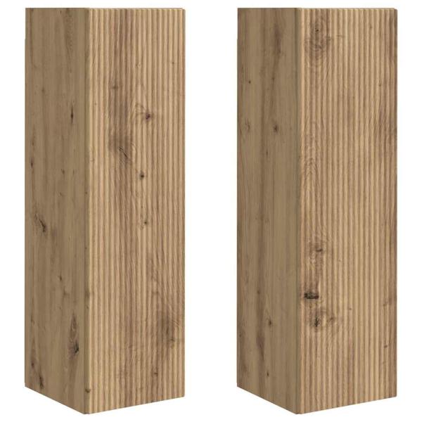 TV-Wandschrank 2 pcs Kunsthandwerk Eiche 30 x 31 x 100 cm