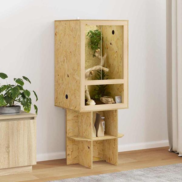 ARDEBO.de - Terrarium Braun 50 x 50 x 130 cm OSB