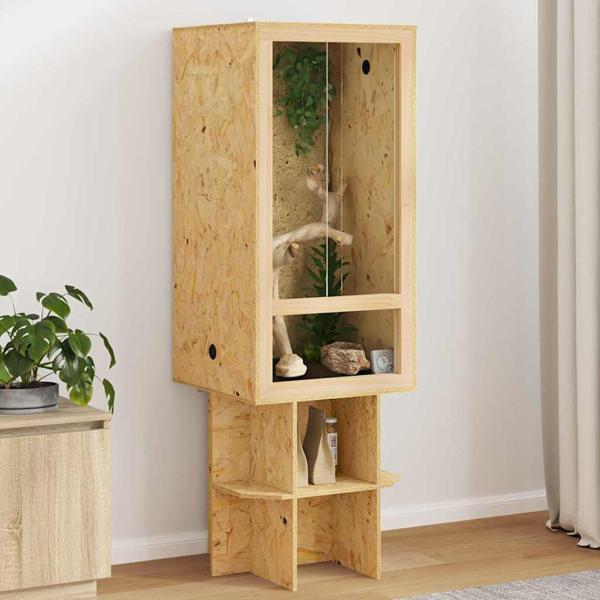 ARDEBO.de - Terrarium Braun 50 x 50 x 130 cm OSB