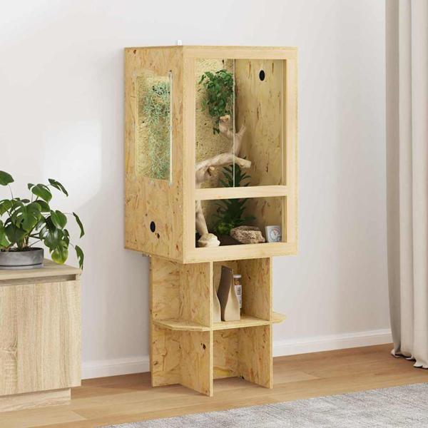 ARDEBO.de - Terrarium Braun 50 x 50 x 130 cm OSB
