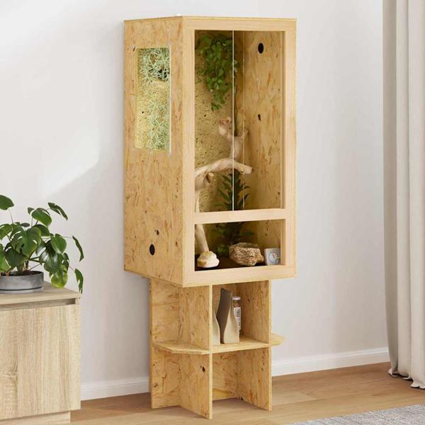 ARDEBO.de - Terrarium Braun 50 x 50 x 130 cm OSB